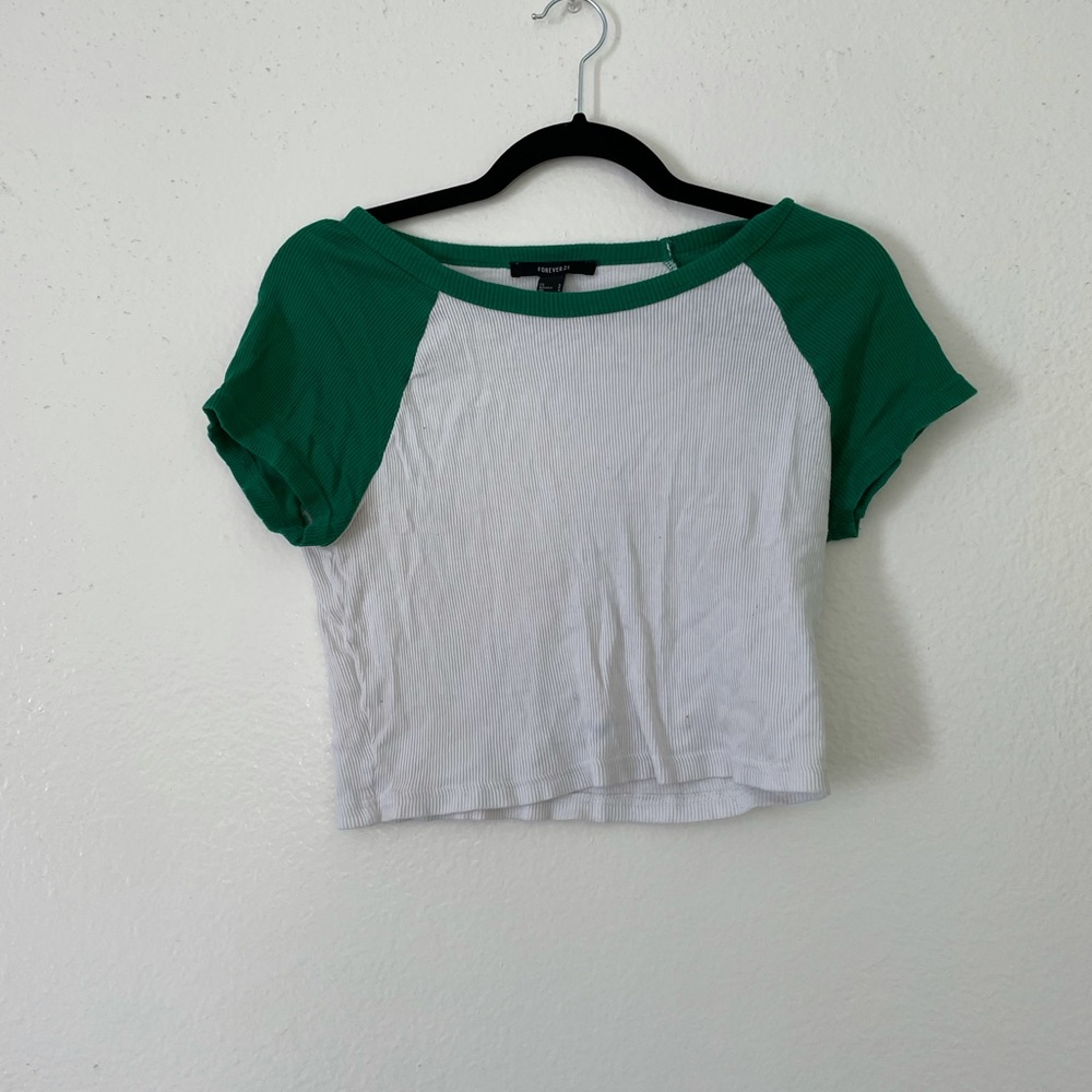 Forever 21 crop baseball tee